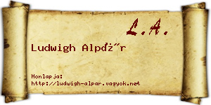 Ludwigh Alpár névjegykártya